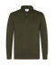 Olijfgroene trui met halflange zip